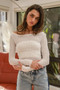BiBi Textured Sheer Boat Neck Top