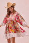 BiBi Print Mix And Match Bubble Sleeve Dress