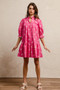 BiBi Ribbon Patterns With Scallops Edge Details Short Sleeve Dress