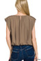 Zenana Woven Drawstring Tie Side Sleeveless Top