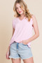 BOMBOM Rib Knit V-Neck Tank