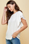 Lime 'N' Chili Round Neck Double Ruffle Cap Sleeve Top