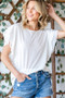 Lime 'N' Chili Round Neck Double Ruffle Cap Sleeve Top