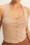 HYFVE Halter Neck Buttoned Washed Top