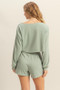 HYFVE Boat Neck Long Sleeve Cropped Top