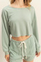 HYFVE Boat Neck Long Sleeve Cropped Top
