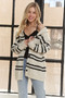 ADORA Horizontal Stripes Hoodie Cardigan