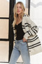 ADORA Horizontal Stripes Hoodie Cardigan