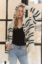 ADORA Horizontal Stripes Hoodie Cardigan