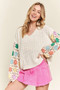 ADORA Multicolor Sleeve Knit Top