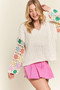 ADORA Multicolor Sleeve Knit Top
