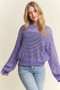 ADORA Round Neck Lurex Crochet Top