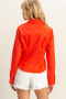 HYFVE Long Sleeve Pleated Waist Poplin Shirt