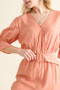 And The Why Flounce Sleeves Romper with Belt