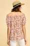 Lime 'N' Chili Floral Print Short Sleeve Off-The-Shoulder Blouse