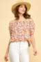 Lime 'N' Chili Floral Print Short Sleeve Off-The-Shoulder Blouse