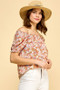 Lime 'N' Chili Floral Print Short Sleeve Off-The-Shoulder Blouse