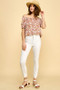 Lime 'N' Chili Floral Print Short Sleeve Off-The-Shoulder Blouse