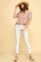 Lime 'N' Chili Floral Print Short Sleeve Off-The-Shoulder Blouse