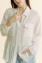 Davi & Dani Garment Washed Jacquard Button Front Shirt