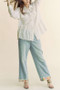 Davi & Dani Garment Washed Jacquard Button Front Shirt