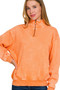 Zenana Acid Wash Fleece Half Zip Pullover Sweatshirt