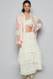 POL Floral Crochet Patchwork Long Sleeve Shirt