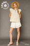 Umgee Eyelet Embroidered Ruffle Sleeve Blouse