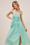 SO ME Smocked Sleeveless Casual Everyday Dress With Slit