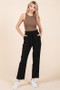 Mittoshop Paperbag Waist Tapered Straight Pants