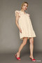 Umgee Bow Print Ruffled Cap Sleeve Mini Dress