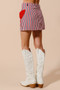 SO ME Contrast Bow Knot Pocket Fourth Of July Denim Skirt