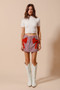 SO ME Contrast Bow Knot Pocket Fourth Of July Denim Skirt