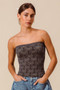 SO ME Jacquard Floral Two Tone Seamless Tube Top
