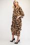 Celeste Full Size Leopard Asymmetrical Ruffle Midi Dress Plus Size