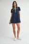 MABLE Ruffle Trimmed Collar Fine Knit Mini Dress
