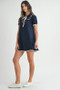 MABLE Ruffle Trimmed Collar Fine Knit Mini Dress