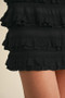 MABLE Ruffled Detail High Waist Knit Mini Skirt