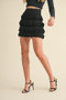 MABLE Ruffled Detail High Waist Knit Mini Skirt