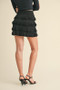 MABLE Ruffled Detail High Waist Knit Mini Skirt