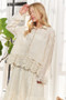 ADORA Crochet Lace Long Sleeves Button Down Shirt