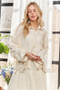 ADORA Crochet Lace Long Sleeves Button Down Shirt