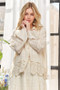 ADORA Crochet Lace Long Sleeves Button Down Shirt