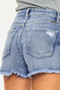Kancan Distressed Raw Hem Denim Shorts