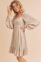 Aemi + Co Ruffled Hem Square Neck Balloon Sleeve Mini Dress