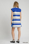 Umgee French Terry Side Slit Striped Mini Dress