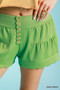 Umgee Scalloped High-Waisted Decorative Button Shorts