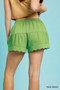 Umgee Scalloped High-Waisted Decorative Button Shorts