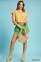 Umgee Scalloped High-Waisted Decorative Button Shorts