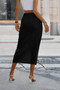Solid Twist Wrap Assassin Fit Skirt